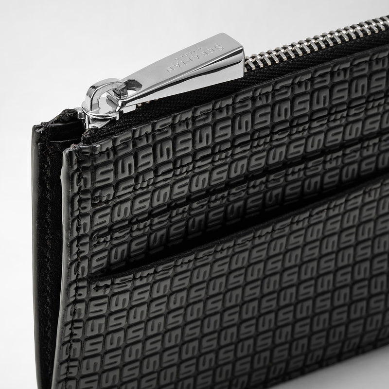 Zip card case in stepan - asphalt/black
